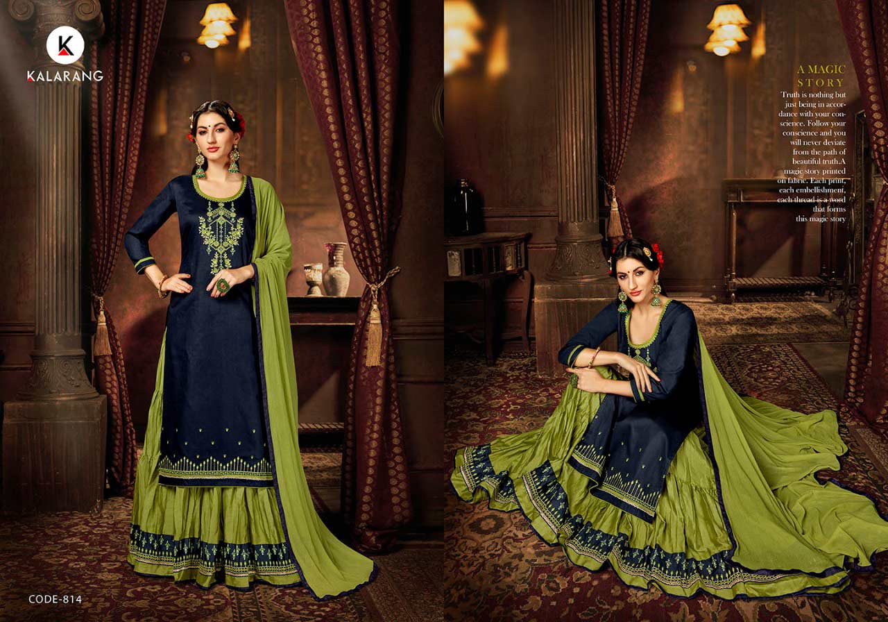 Kalarang Blossom Vol 6 Silk Suits With Skirt Collection Kalarang Blossom Vol 6 Silk Suits With Skirt Collection